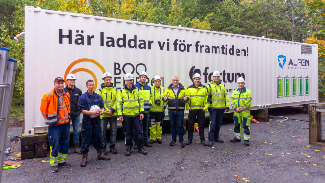 Energilager i container i Saltsjö-Boo