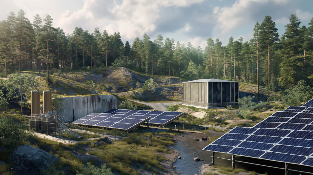 Solenergi ska ge vätgas att värma upp gruvan